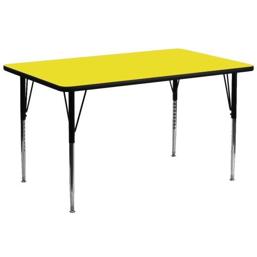 Wren 30''W X 72''L Rectangular Yellow Hp Laminate Activity Table Standard Height Adjustable Legs