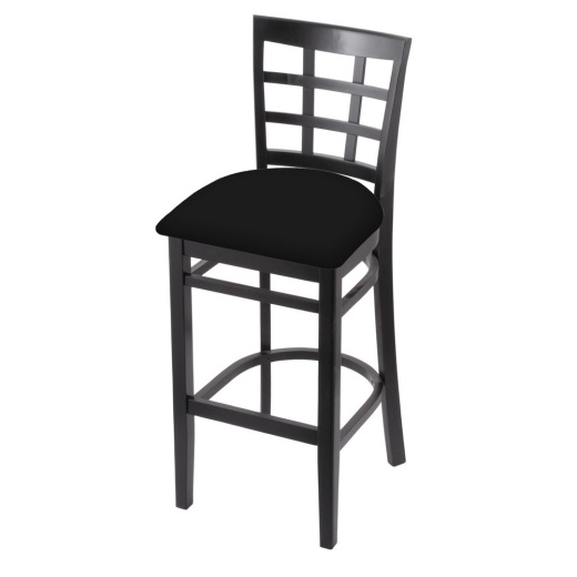 3130 Stool With Black Finish And Black Vinyl Seat