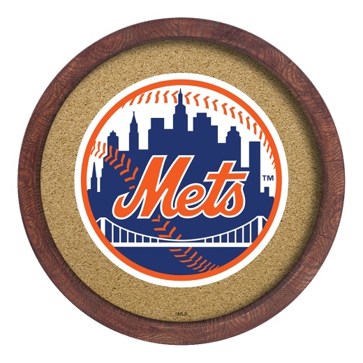 York Mets: "Faux" Barrel Framed Cork Board