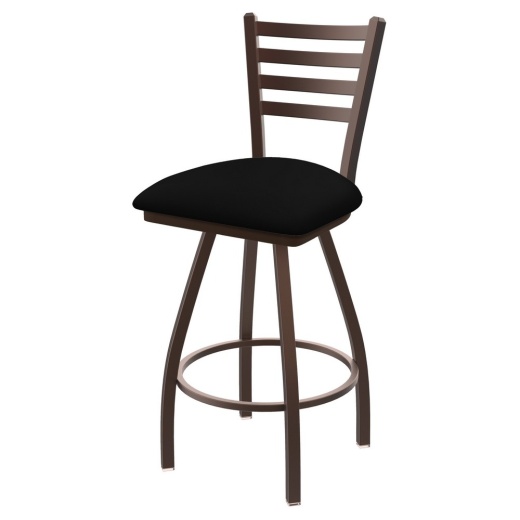 Xl 410 Jackie Swivel Stool With Bronze Finish And Black Vinyl Seat