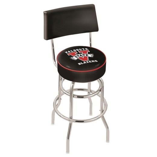 L7c4 Chrome Double Ring Valdosta State Swivel Bar Stool With A Back By Holland Bar Stool Company