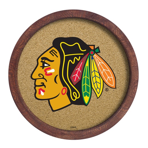Chicago Blackhawks: Barrel Top Cork Note Board
