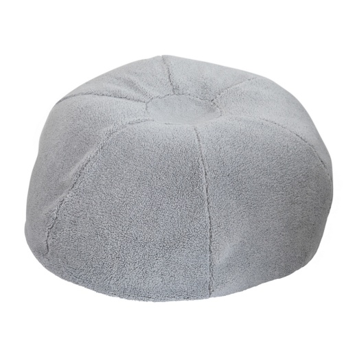 Duncan Large Gray Faux Sherpa Refillable Bean Bag Chair For Kids And Teens