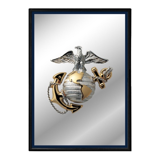 Us Marine Corps: Vertical Framed Mirrored Wall Sign