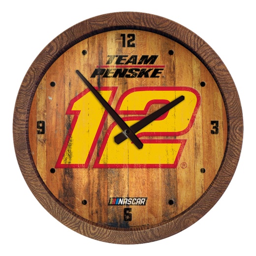 Ryan Blaney: Weathered "Faux" Barrel Top Wall Clock