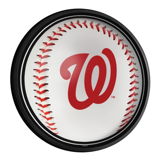 Washington Nationals: Baseball Round Slimline Lighted Wall Sign