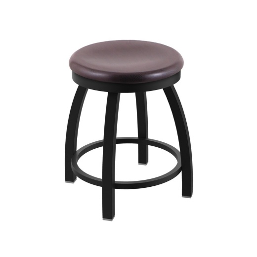 802 Misha 18" Swivel Vanity Stool With Black Wrinkle Finish And Dark Cherry Oak Seat