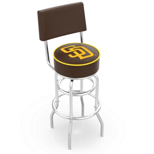 L7c4 San Diego Padres Doubleing Swivel Stool With Chrome Finish By Hbs