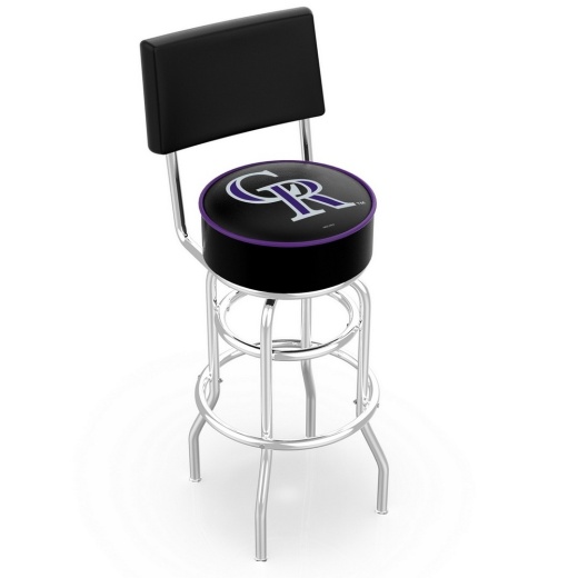 L7c4 Colorado Rockies Doubleing Swivel Stool With Chrome Finish By Hbs