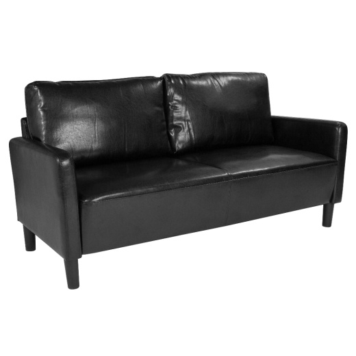 Washington Park Upholstered Sofa In Black Leathersoft