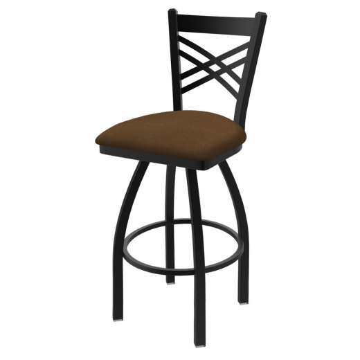820 Catalina Swivel Stool With Black Wrinkle Finish And Rein Thatch Seat