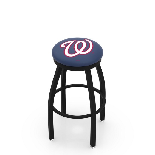 L8b2b Washington Nationals Swivel Stool With Black Wrinkle Finish By Hbs