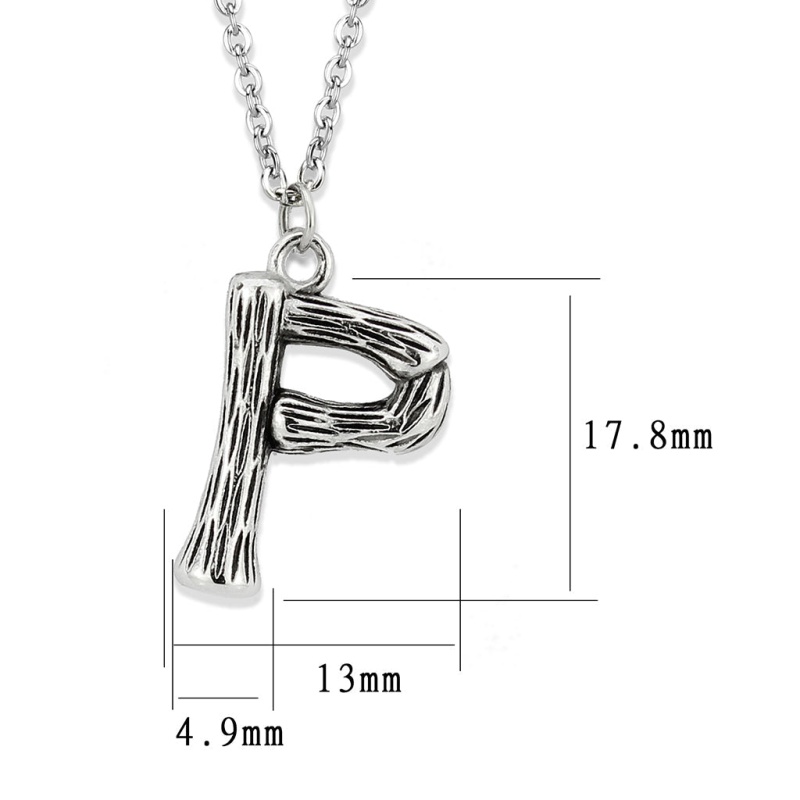 Tk3853p High Polished Stainless Steel Chain Initial Pendant - Letter P - 16"