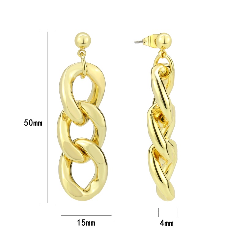 3W1762g - Flash Gold Brass Earring With Nostone In No Stone - N/a