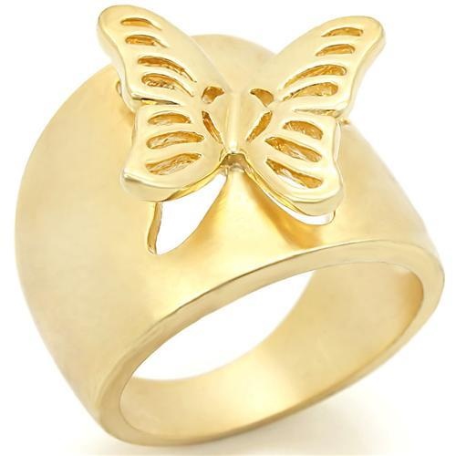 0W369 - Matte Gold & Gold Brass Ring With No Stone