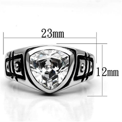 Rhodium Brass Ring With Aaa Grade Cz In Clear