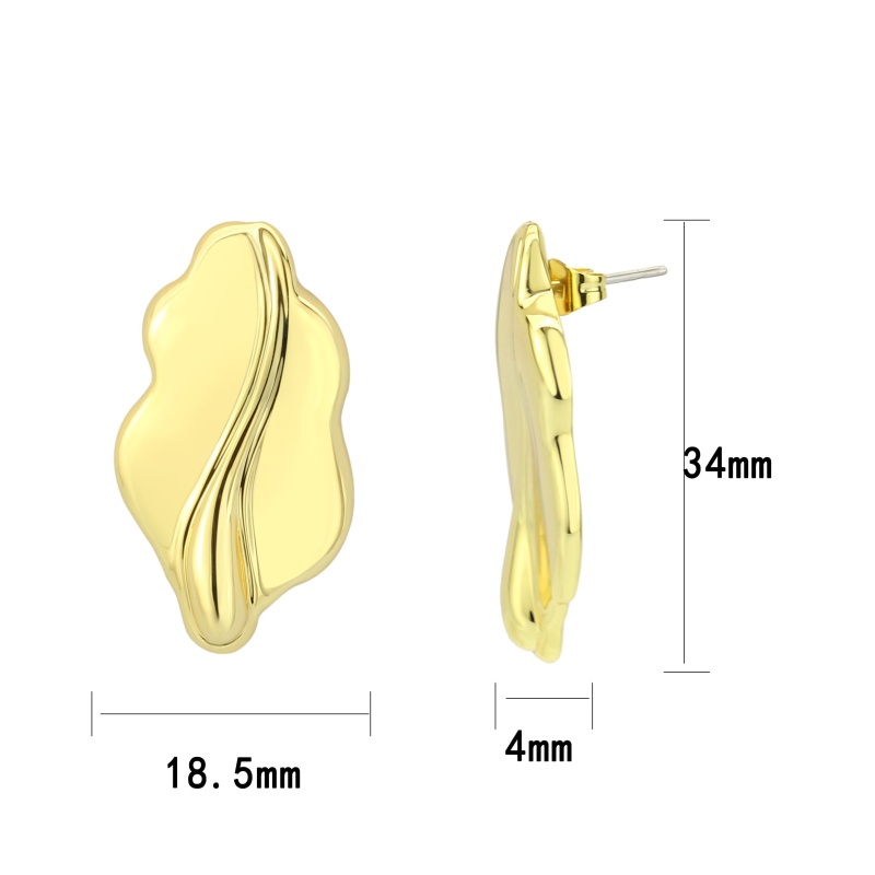 3W1733g - Flash Gold Brass Earring With Nostone In No Stone - N/a