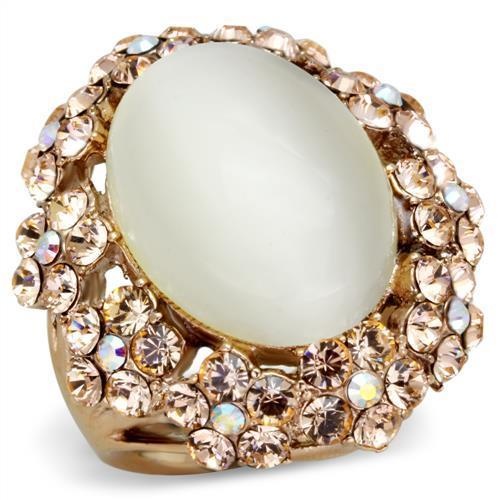 Alamode Tk1846 Rose Gold Stainless Steel Cat Eye Ring