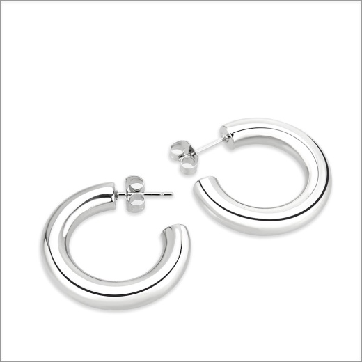 High Polished Minimalist Stainless Steel Earrings - Pair