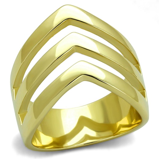 Tk2733 - IP Gold Stainless Steel Ring with No Stone by Alamode