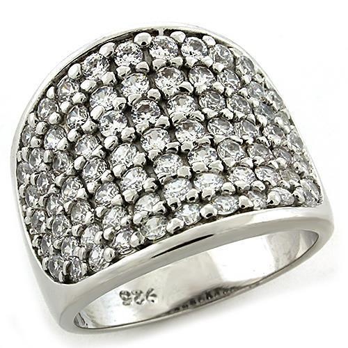 Loas1184 - Rhodium 925 Sterling Silver Ring With AAA Grade CZ in Amethyst by Alamode