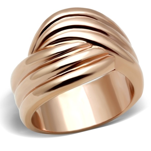 Alamode Gl209 - IP Rose Gold (Ion Plating) Brass Ring with No Stone