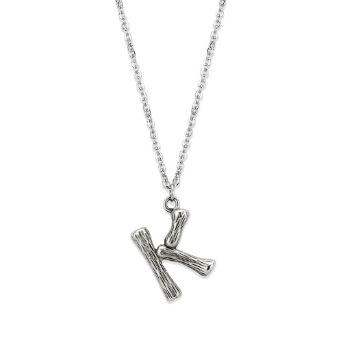 Alamode Tk3853k High Polished Stainless Steel Chain Initial Pendant - Letter K - 16"