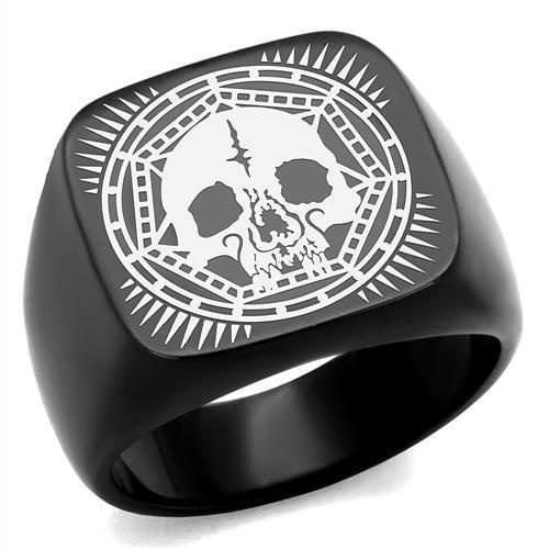 Alamode Tk2306 IP Black(Ion Plating) Stainless Steel Ring With No Stone