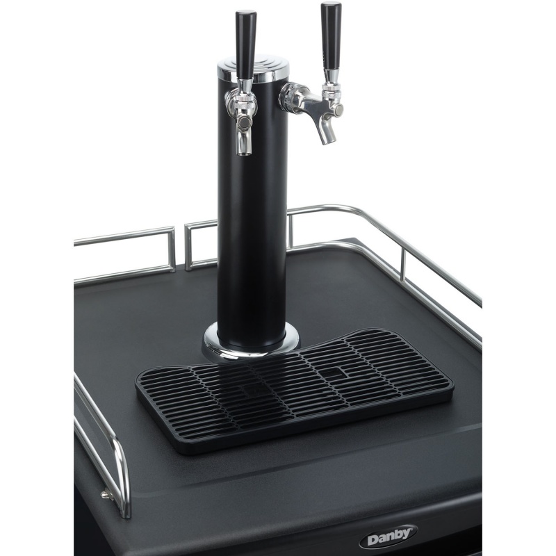 5.4 Cuft. DualTap Beer Keg Cooler, Worktop Black/Stainless