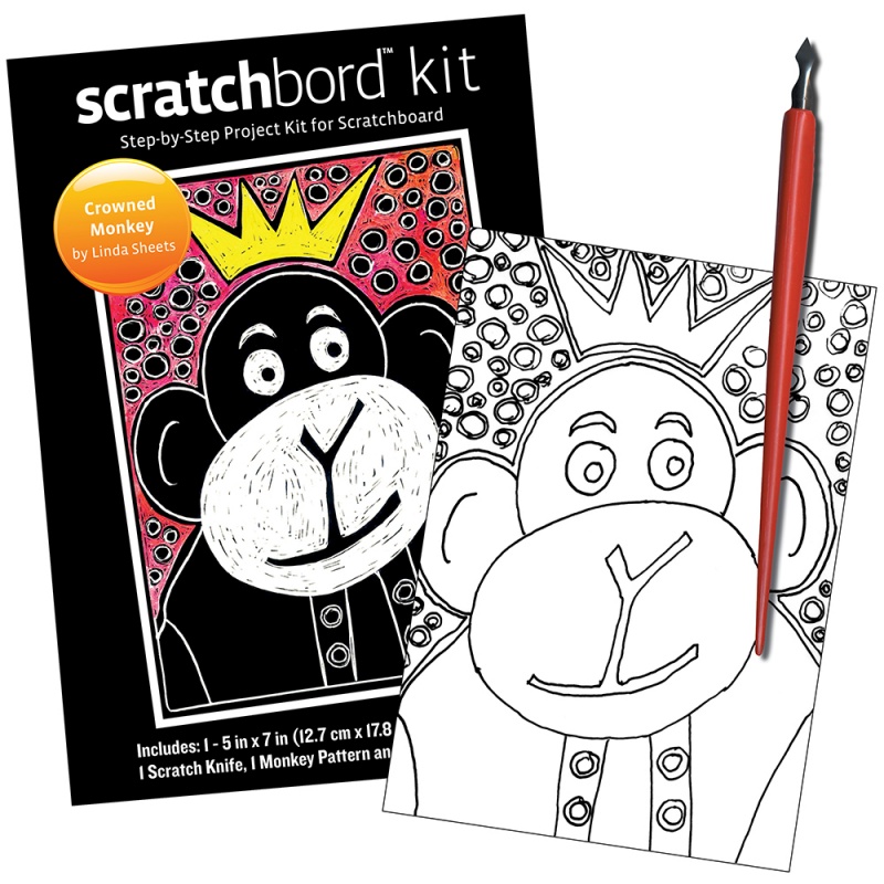 Scratchbord Kit - Crowned Monkey
