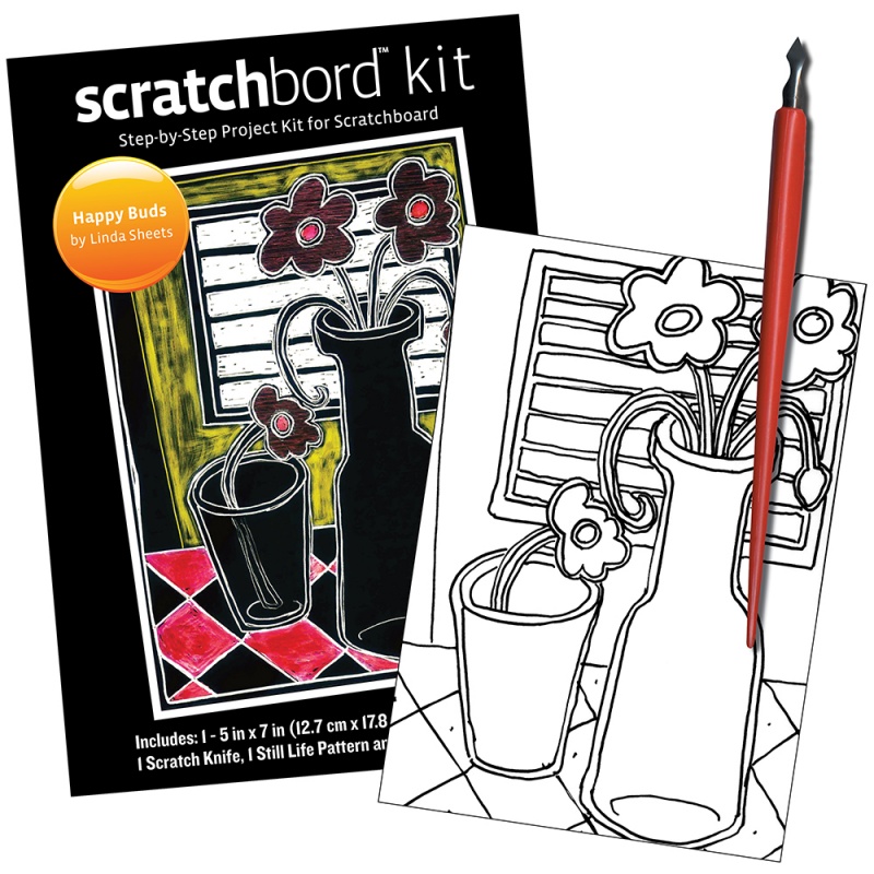 Scratchbord Project Kit: Happy Buds