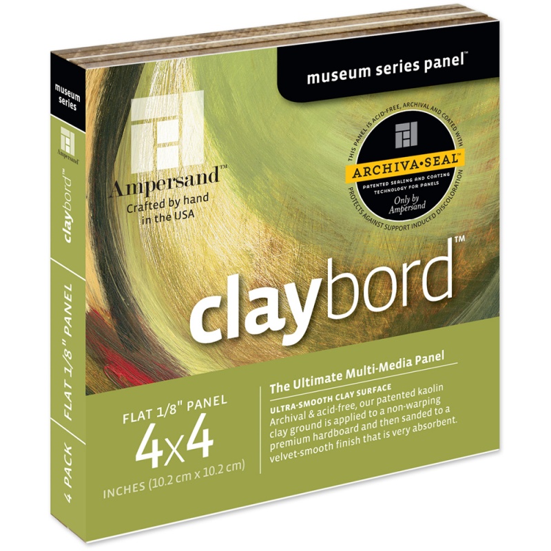 Claybord 1/8" Flat - 4Pk 4x4