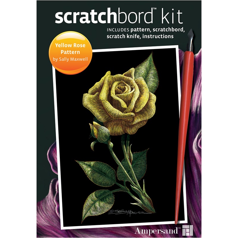 Scratchbord Project Kit: Yellow Rose