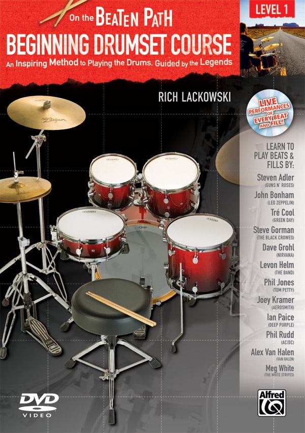 On The Beaten Path: Beginning Drumset Course, Level 1 An Inspiring Method To Playing The Drums, Guided By The Legends Dvd