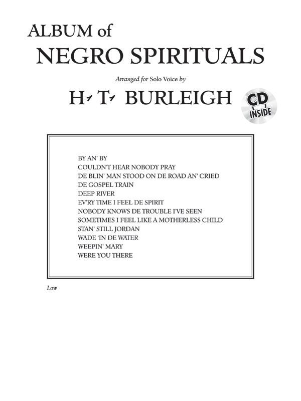 Album Of Negro Spirituals Book & Cd
