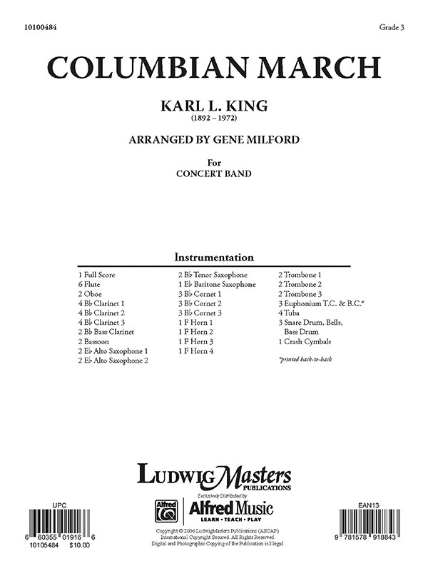 Columbian March Conductor Score