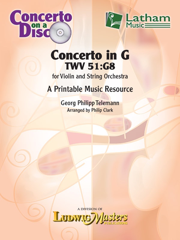 Concerto In G, Twv 51:G8 For Violin And String Orchestra (Concerto On A Disk) Conductor Score & Parts