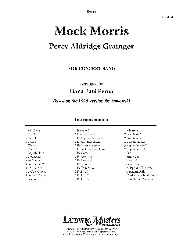 Mock Morris For Band (Perna Ed.) Conductor Score