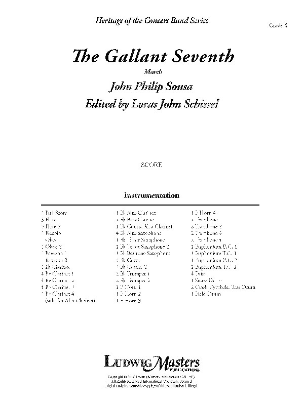 The Gallant Seventh Full Score