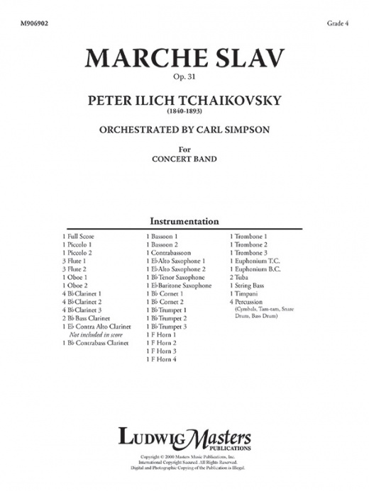 Marche Slav, Op. 31 Conductor Score