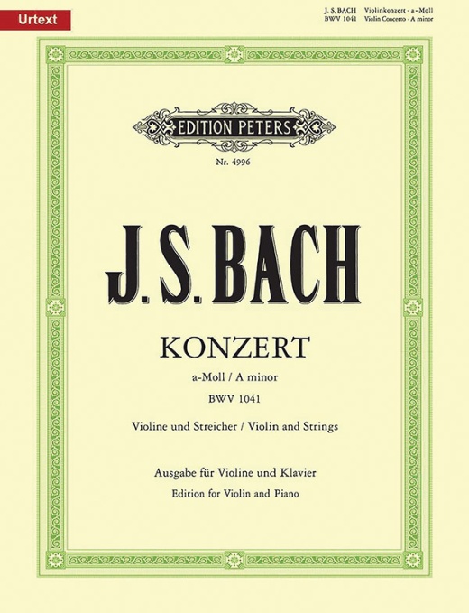 Violin Concerto In A Minor Bwv 1041 (Edition For Violin And Piano) Sheet Music