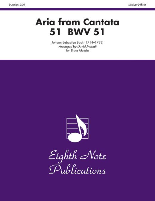 Aria (From Cantata 51, Bwv 51) Score & Parts - Brass Quintet Music