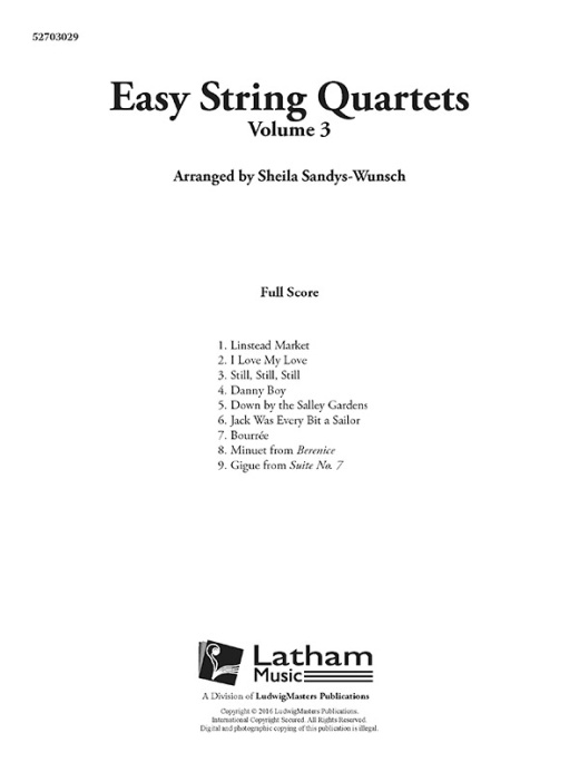 Easy String Quartets, Vol. 3 Full Score