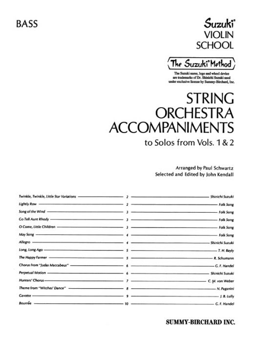 String Orchestra Accompaniments To Solos From Volumes 1 & 2 Book