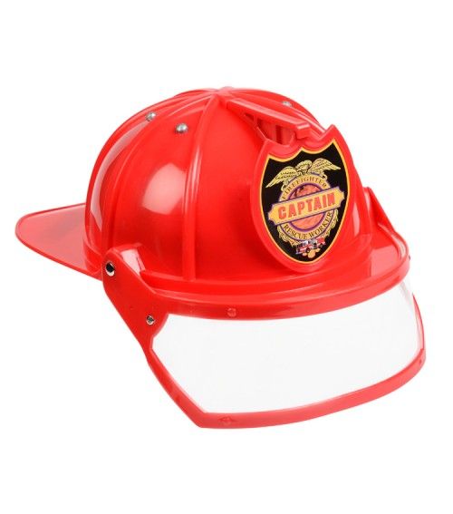 Firefighter Helmet With Visor Red