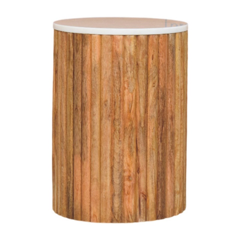Fluted Marble Side Table