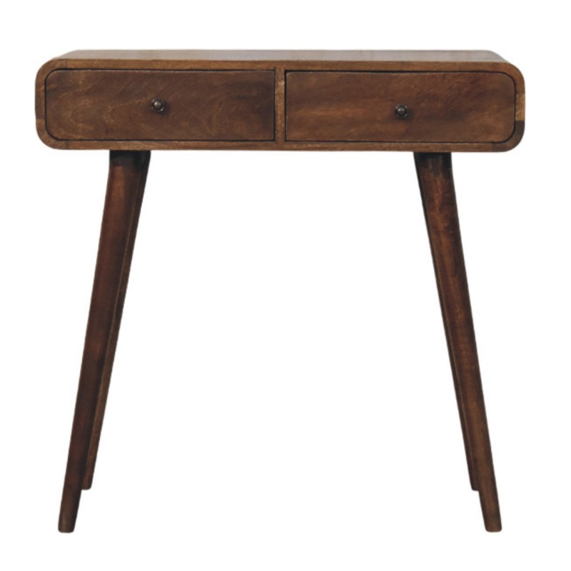Classic Grey Rounded Console Table