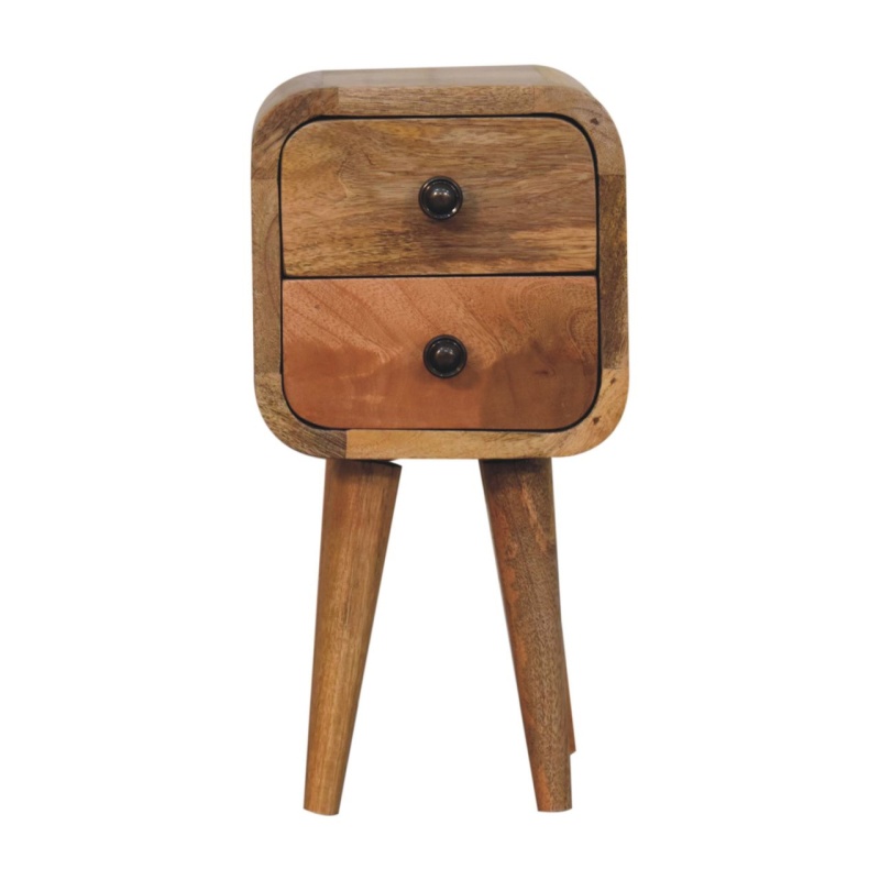 Extra Mini Curved Oak-Ish Bedside