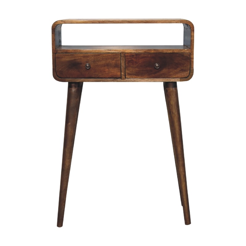 Mini Grey-Wash Curved Console