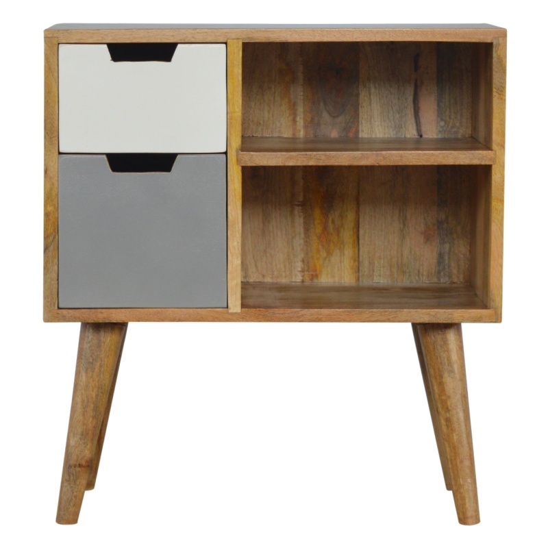 Grey And White Drawer Cabinet